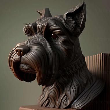 3D model Zwergschnauzer dog (STL)